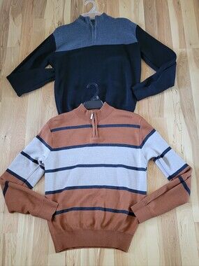 Boys' Striped Quarter-Zip Sweater Bundle